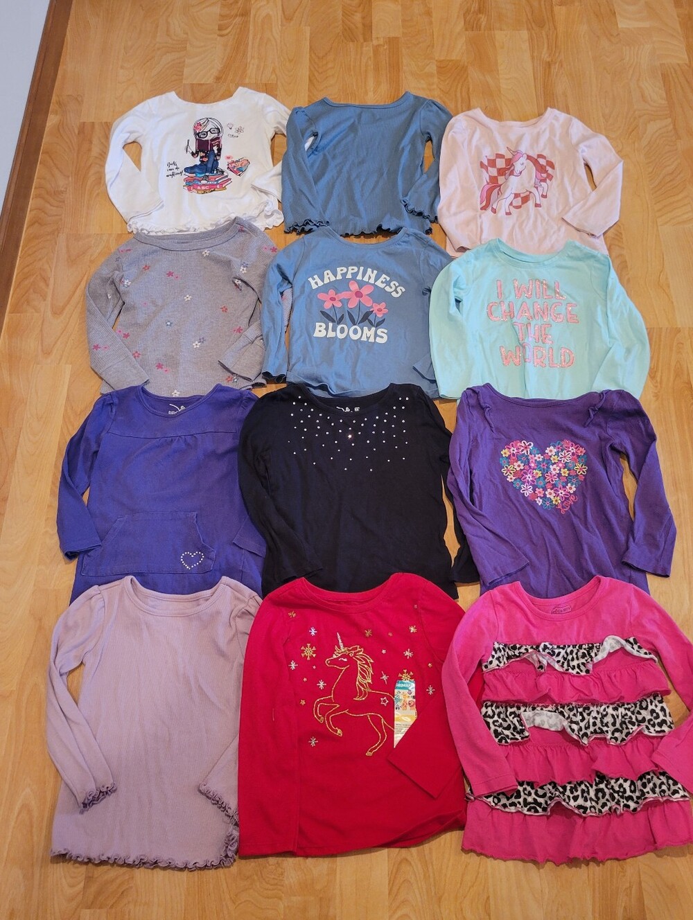Toddler Girls' Long Sleeve Top Bundle Size 3T